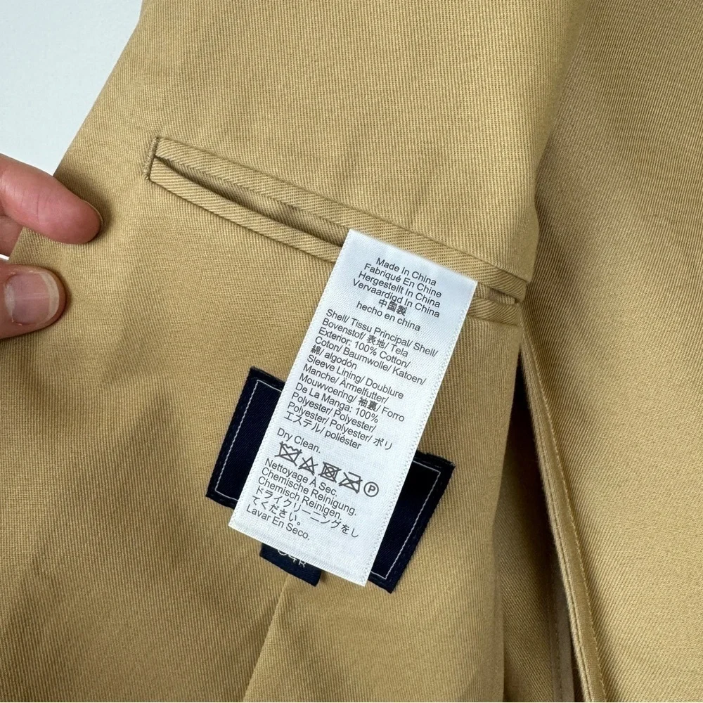 J. Crew Men’s Thompson Slim Fit Cotton Blazer Khaki Tan Size 34R NWOT
